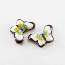 Koraliki Metalowe Cloisonne Mosiądz i Emalia 17х23х5mm Brązowy 1szt (3WB2727)