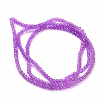 Koraliki Crackle Szkło, Fioletowy, 4 mm, około 190 szt / 76 cm / sznur (3WB2881)