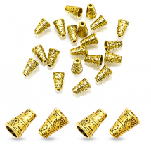 Stożek Nakładki na Koraliki Stop Metalowy 10х7mm Kolor: Antyczne Złoto 20szt/opakowanie (3WB3092)