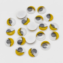 Oczka Żywe z Rzęsami Plastik 12х3.5mm Kolor: Żółty 20szt/opakowanie (3WB4230)