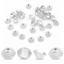 Шапочки для Бусин Металеві, Конус, Колір: Срібло, Розмір: 11х5мм, Отвір 1мм, (3WB5524)