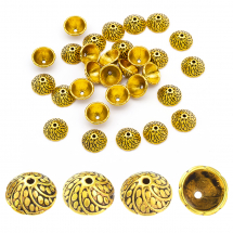 Nakładki na Koraliki Stop Metalowy 11x5mm Kolor: Antyczne Złoto 30szt/opakowanie (3WB5525)