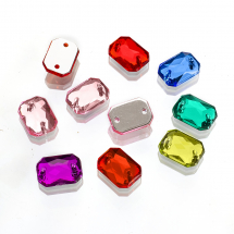 Dżety do Przyszycia Akryl 10x8x3mm Kolor: Mix Kolorów 10szt (3WB5687)