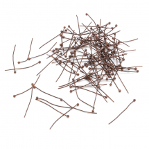 Szpilki z Kulką Mosiądz 30х0.5mm Kolor: Miedź około 165szt/10g (3WB5759)