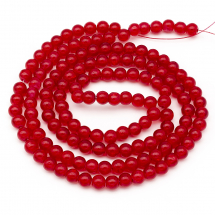 Koraliki Crackle Szkło, Okrągłe, Czerwony, 6mm 127szt/67сm/sznur (3WB5816)