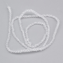 Намистини Австрійський Кришталь Імітація, Скляні, Гранені Біконус, Безбарвний, 2х3мм, Отвір 0.5мм, близько 140шт/40см/нитка, (3WB5877)