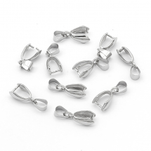 Krawatka Uchwyt do Wisiorków, Mosiądz, Kolor: Platyna, 14x7mm, Otwór: 4x6mm, 10szt (2WB10169)