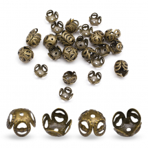 Nakładki na Koraliki Żelazne 8x8x5mm Kolor: Bronze 50szt/opakowanie (2WB10073)