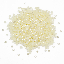 Kaboszony Akrylowe Imitacja Pereł 4x2mm Kolor: Kość Słoniowa, okolo 1000szt/25g (2WB13502)