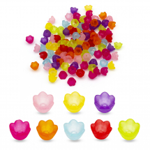 Nakładki na Koraliki Akryl Matowe 10x6mm Kolor: Mix Koloriw 95szt/25g/opakowanie (5WB3569)