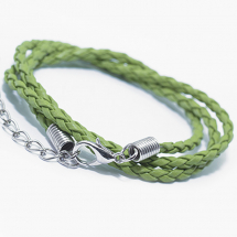 Baza do Naszyjnikasztuczna skóra 42x0.3cm Kolor: Oliwkowy 5szt (2WB26580)