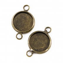 Zawieszka Łącznik pod Kaboszon Mosiądz 22x14mm Wewnątrz 12x2mm Otwór 2mm Kolor: Brąz 3szt (2WB26396)