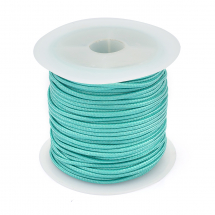 Sznurek Woskowany Poliester, Kolor: Turkus, 1mm, około 10m / szpula (2WB26613)