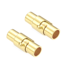 Zapięcie Magnetyczne, Mosiądz, Kolumna, 15х6mm, Otwór 4mm, Kolor: Złoto, 2szt (2WB26688)