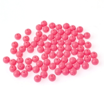 Намистини Акрил Круглі, Колір: Рожевий, Розмір: 8мм, Отвір 1.5мм, близько 165шт/50г, (2WB27437)