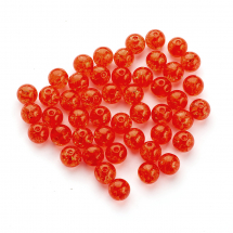 Koraliki Akrylowe Crackle, Przeźroczyste, Okrągłe, Czerwony, 10mm, około 40szt / 25 g (2WB27504)
