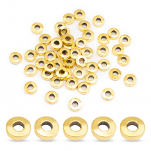 Koraliki Dystansowe, Przekładki, Stop Biżuterii, Złoto, 6х2mm, 50szt (2WB27703)