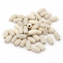 Koraliki Drewniane 20x10mm Kolor: Beżowy 60szt/50g (2WB27834)