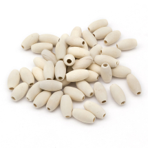 Koraliki Drewniane Owalne, Beżowy, 20x10mm, 55szt/50g (2WB27834)