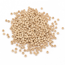 Koraliki Naturalne Drewniany, Surowe, Okrągłe, Kolor: Beżowy, 4~5x3~4mm, około 1350szt / 25g (2WB27839)