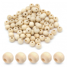 Koraliki Naturalne Drewniane, Okrągły, Niebarwione, 12mm, 50g~90szt (2WB27836)