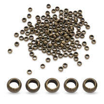 Koraliki Stopery Zaciskowe Crimp, do Rękodzieła i Biżuterii, Mosiądz, Bronze, 1x3mm, 140szt/5g (2WB27861)