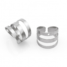 Klipsy Podstawa z Otworem Mosiądz 9.5x2-9mm Otwór 1mm Kolor: Platynowy 2szt (2WB27963)