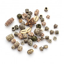Koraliki Akrylowe, Mix Antyczny Styl, Mieszane Kolory, 9-25x7-31x6-15mm, okolo 27szt/25g (2WB28171)