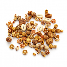 Koraliki Akrylowe Styl Antyczny, Mix, 9-30x7-20x2-15mm, Otwór 1~4mm, około 60szt/25g, (2WB28172)