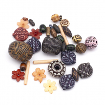 Koraliki i Wisiorki Akrylowe, Styl Antyczny, Mix, 6-22x6-10x3-12mm, Otwór 1-3mm, około 30szt/25g (2WB28174)