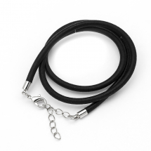 Baza do Naszyjnika Jedwab i Mosiądz 43-45x0.3cm Kolor: Czarny 1szt (3WB2050)