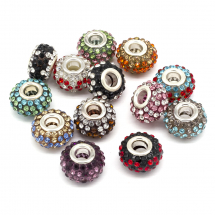 Koraliki Modułowe Charms Żywica i Cyrkonie, Wielokolorowy 15х9mm, 2szt (2WB28937)