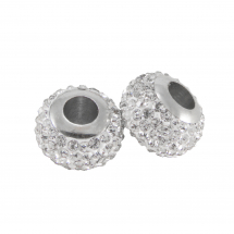 Koraliki Modułowe Charms Glina i Cyrkonie Klasa A, Kryształ 13х9mm, 2szt (2WB29595)