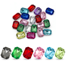 Dżety Kaboszony Rivoli, Akryl, Fasetowany, Mix, 18x13x5mm, 20 szt (2WB29043)