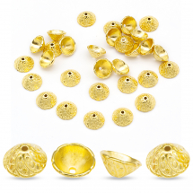 Шапочки для Бусин Металеві, Конус, Колір: Золото, Розмір: 11х5мм, Отвір 1мм, (2WB29157)