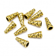 Stożek Nakładki na Koraliki Stop Metalowy 8х18mm Kolor: Antyczne Złoto 10szt/opakowanie (2WB29173)