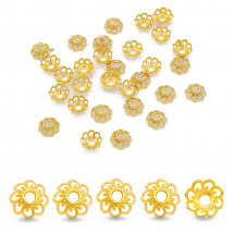 Nakładki na Koraliki Stop Metalowy 9x4mm Kolor: Złoty 30szt/opakowanie (2WB29192)