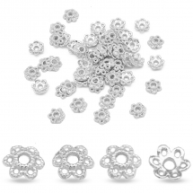 Nakładki na Koraliki Stop Metalowy 6x1,5mm Kolor: Platyna 50szt/opakowanie (2WB29209)