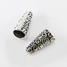 Stożek Nakładki na Koraliki Stop Metalowy 18х9mm Kolor: Antyczne Srebro 4szt/opakowanie (2WB29215)