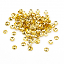 Шапочки для Бусин, Латунь, Круглі, Золото, 3х0.8мм, Отвір 1мм, близько 150шт/3г, (2WB29216)