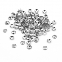 Шапочки для Бусин, Латунь, Круглі, Колір: Платина, Розмір: 3х0.8мм, Отвір 1мм, близько 170шт/3г, (2WB29217)