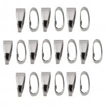 Uchwyty do Zawieszek Mosiądz, Platyna, 7x3x3mm, 20szt (2WB29259)