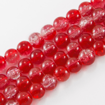 Намистини Скло Кракле 4мм, двоколірні, круглі, Колір: Рожевий A43, Діаметр: 4 мм, Отвір 1мм, близько 200шт/80см/нитка, (2WB31238)