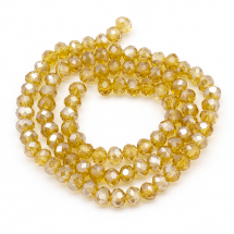 Koraliki Szklane Kryształowe Galwanizacja Fasetowane, 6x4mm 93szt/45cm/sznur (2WB30892)