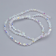 Koraliki Szklane Sztuczny Kryształ Galwanizacja Luźne 3x3mm 107szt/32sm/nić (2WB31054)