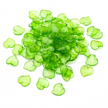 Підвіски Кулони Акрилові Лист Прозорі, Зелені, 15х15х2мм, Отвір 1.5мм, близько 80шт/25г (2WB30483)