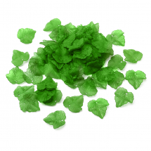 Wisiorki Zawieszki Akrylowe, Liść, Przezroczysty, Matowy, Zielony, 24x22.5x3mm, Otwór 1mm, około 48szt/25g (2WB30484)