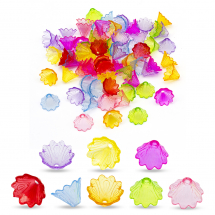 Nakładki na Koraliki Akryl 15x10mm Kolor: Mix kolorów 35szt/25g/opakowanie (2WB30491)