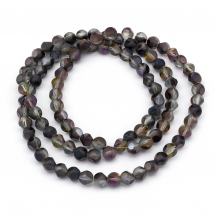 Koraliki Szklane Galwanizacja, Fasetowane 6x6.5x6.5mm 99szt/60cm/sznur (2WB31327)