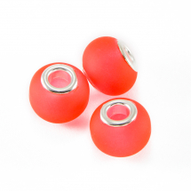 Koraliki Modułowe Charms Szkło Matowe, Czerwony 15x11mm, 5szt (2WB30418)